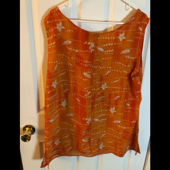 Adrian Karen Orange and cream Tank, Size 3X - Picture 3 of 4
